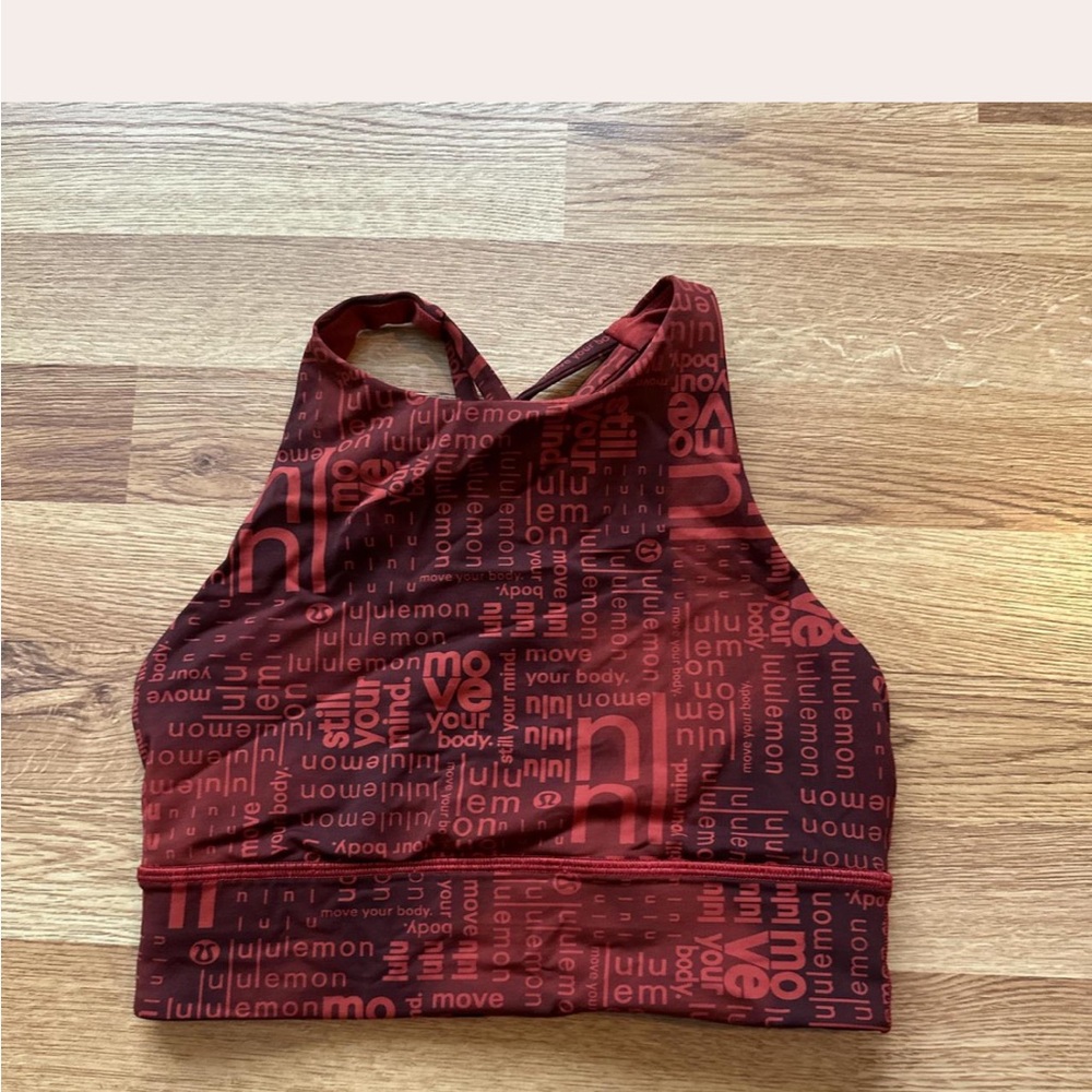 Lululemon Athletica Red High-Neck Sports Bra